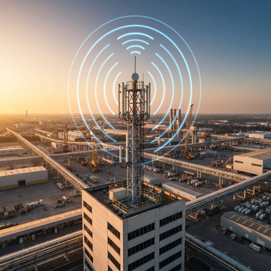 LoRaWAN wireless communication tower providing wide-area coverage for GPS tracking