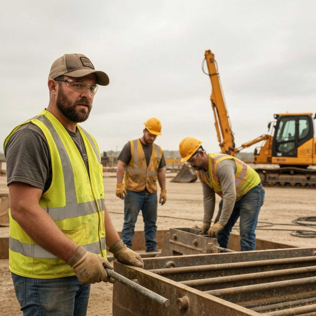 Refinery workers wearing VitaSafe GPS trackers on lanyards